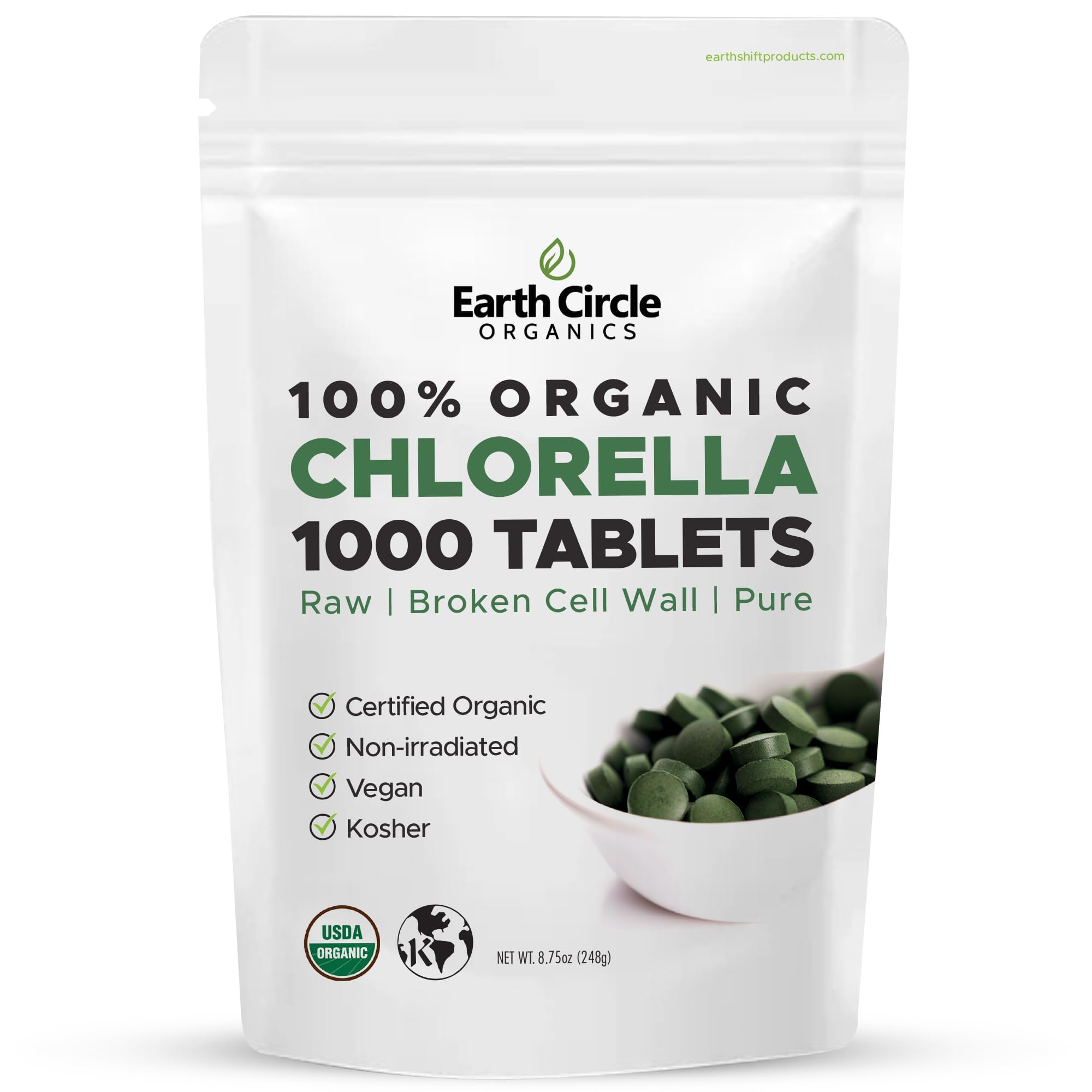 Foto 2 pulgar | Tabletas De Clorella Earth Circle Foods 1000 Tabletas - Venta Internacional.