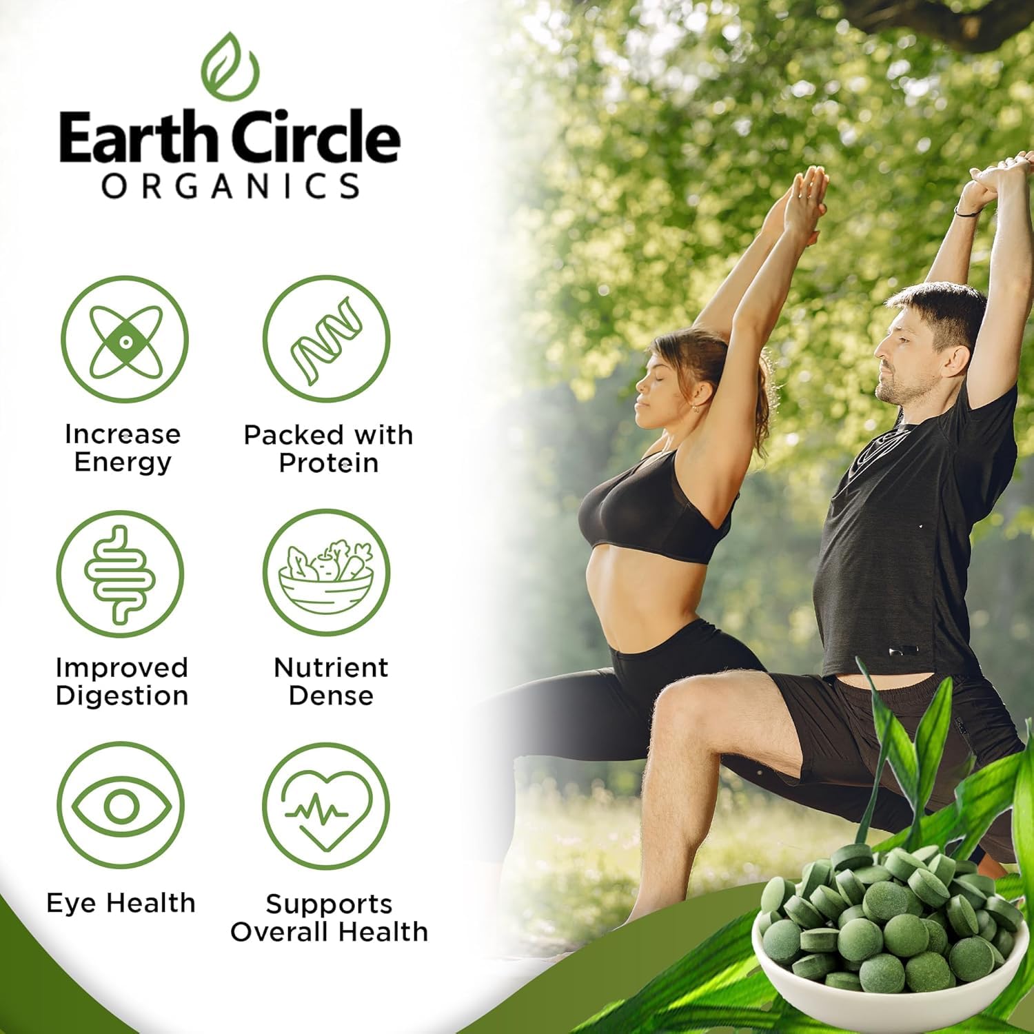 Foto 5 pulgar | Tabletas De Clorella Earth Circle Foods 1000 Tabletas - Venta Internacional.