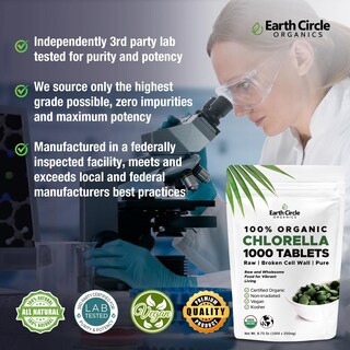 Foto 5 | Tabletas De Clorella Earth Circle Foods 1000 Tabletas - Venta Internacional.