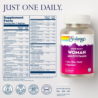 Foto 2 | Multivitamínico Solaray Una Vez Al Día Para Mujer Con Hierro, 90 Cápsulas Vegetales - Venta Internacional.