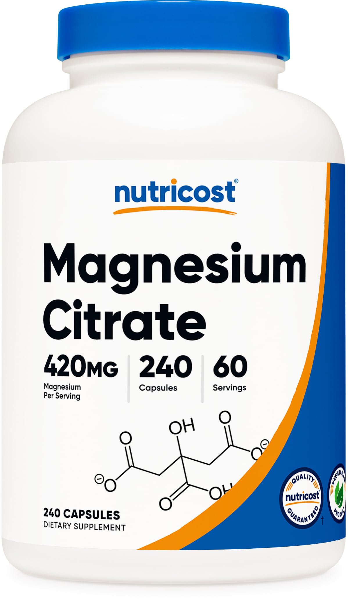 Foto 2 pulgar | Suplemento Nutricost Citrato De Magnesio 420 Mg 240 Cápsulas - Venta Internacional.