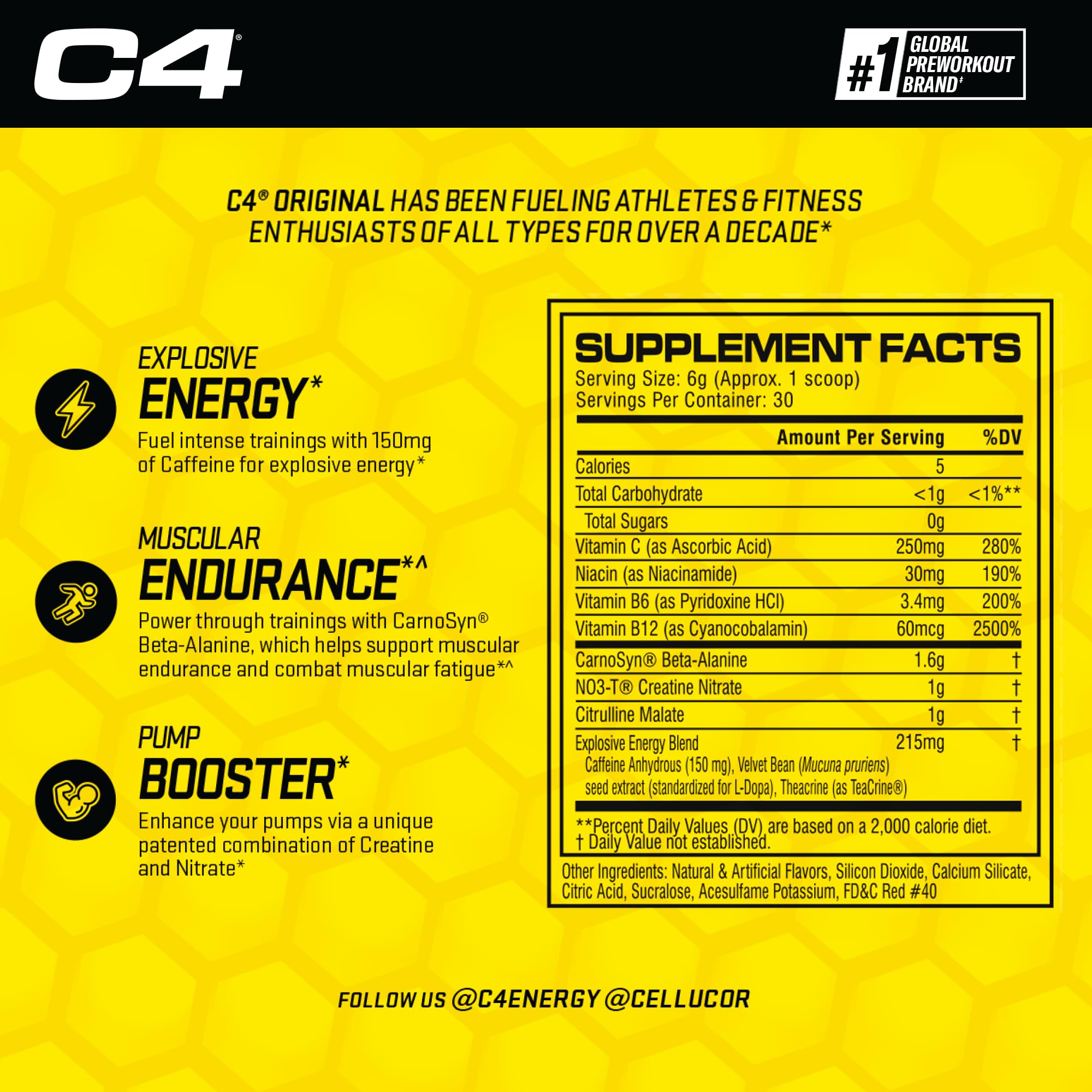 Foto 4 pulgar | Polvo Para Antes Del Entrenamiento Cellucor C4 Original Fruit Punch, 30 Porciones - Venta Internacional.