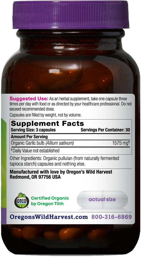 Foto 2 | Suplemento De Cápsulas De Ajo De Oregon's Wild Harvest, 90 Unidades - Venta Internacional.