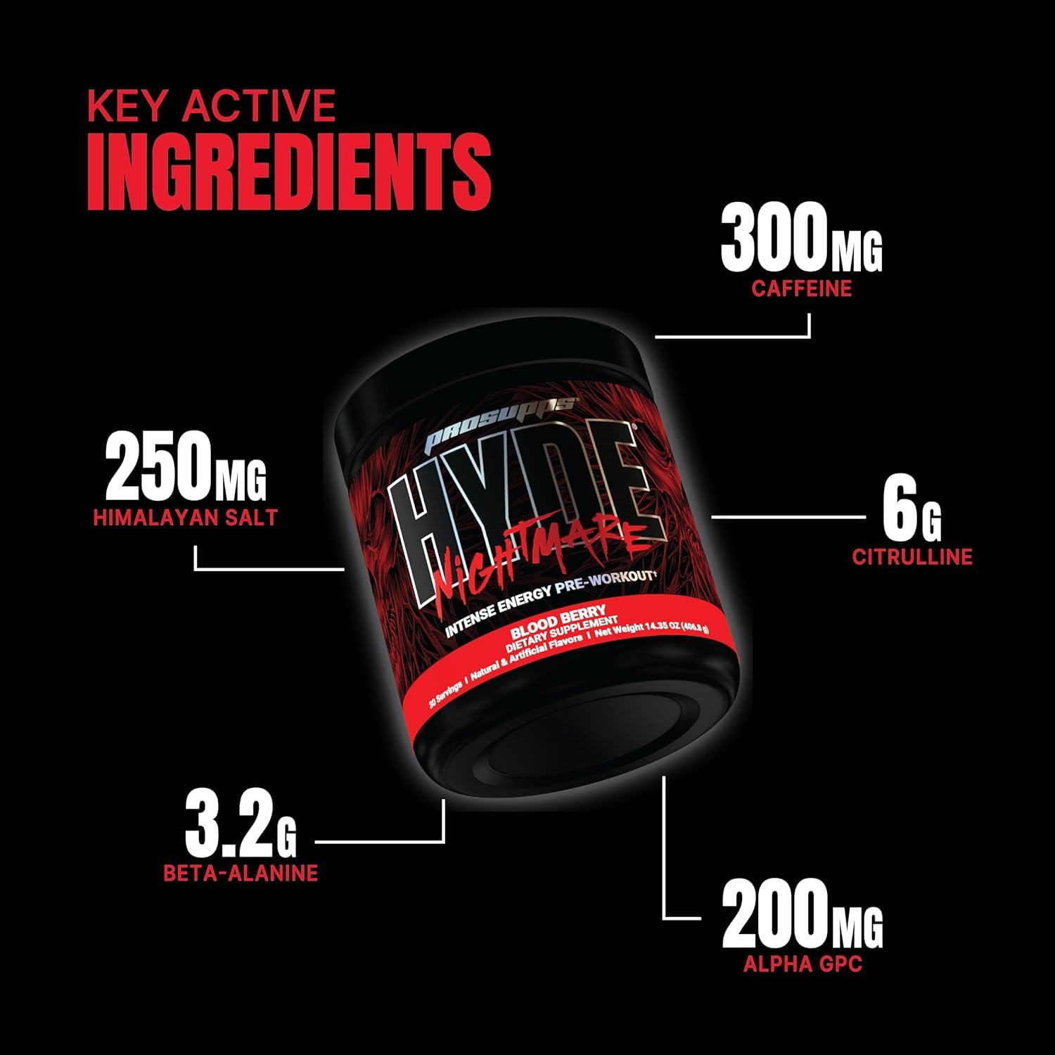 Foto 4 pulgar | Polvo Para Antes Del Entrenamiento Prosupps Mr. Hyde Nightmare, 30 Porciones - Venta Internacional.