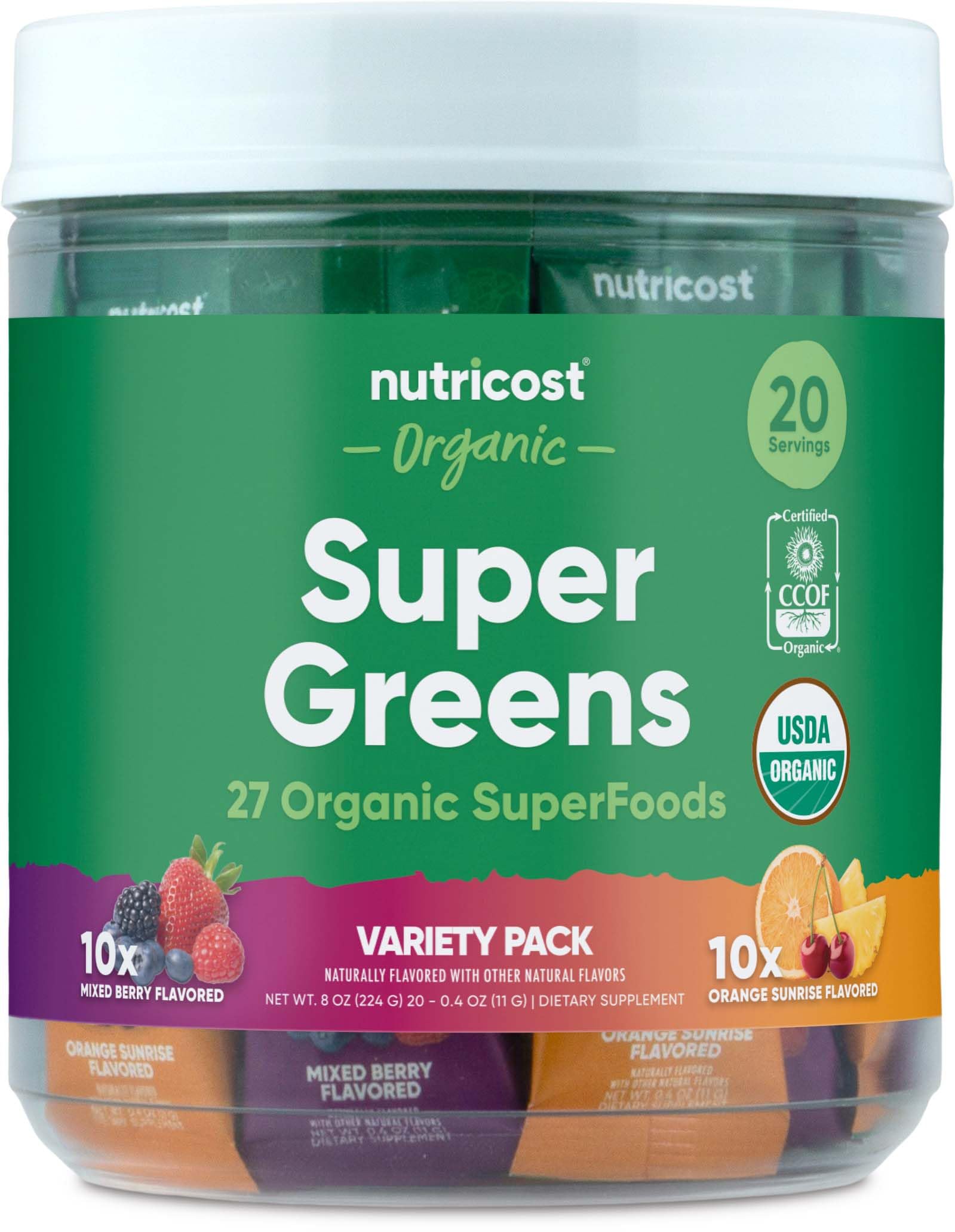 Foto 2 pulgar | Super Greens Nutricost Organic 20 Paquetes Sin Gluten - Venta Internacional.