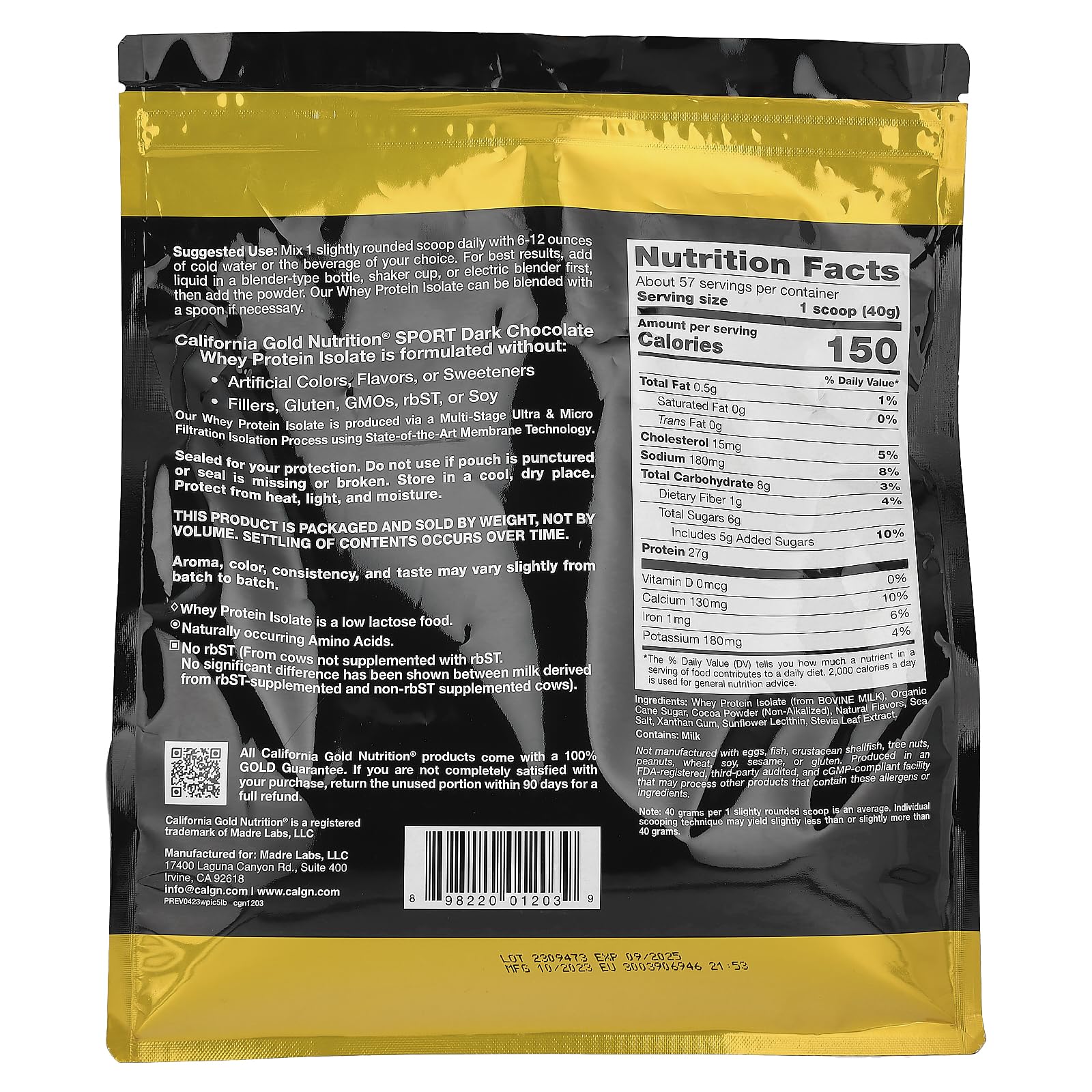 Foto 3 pulgar | Proteína De Suero Aislada California Gold Nutrition, 2,27 Kg - Venta Internacional.