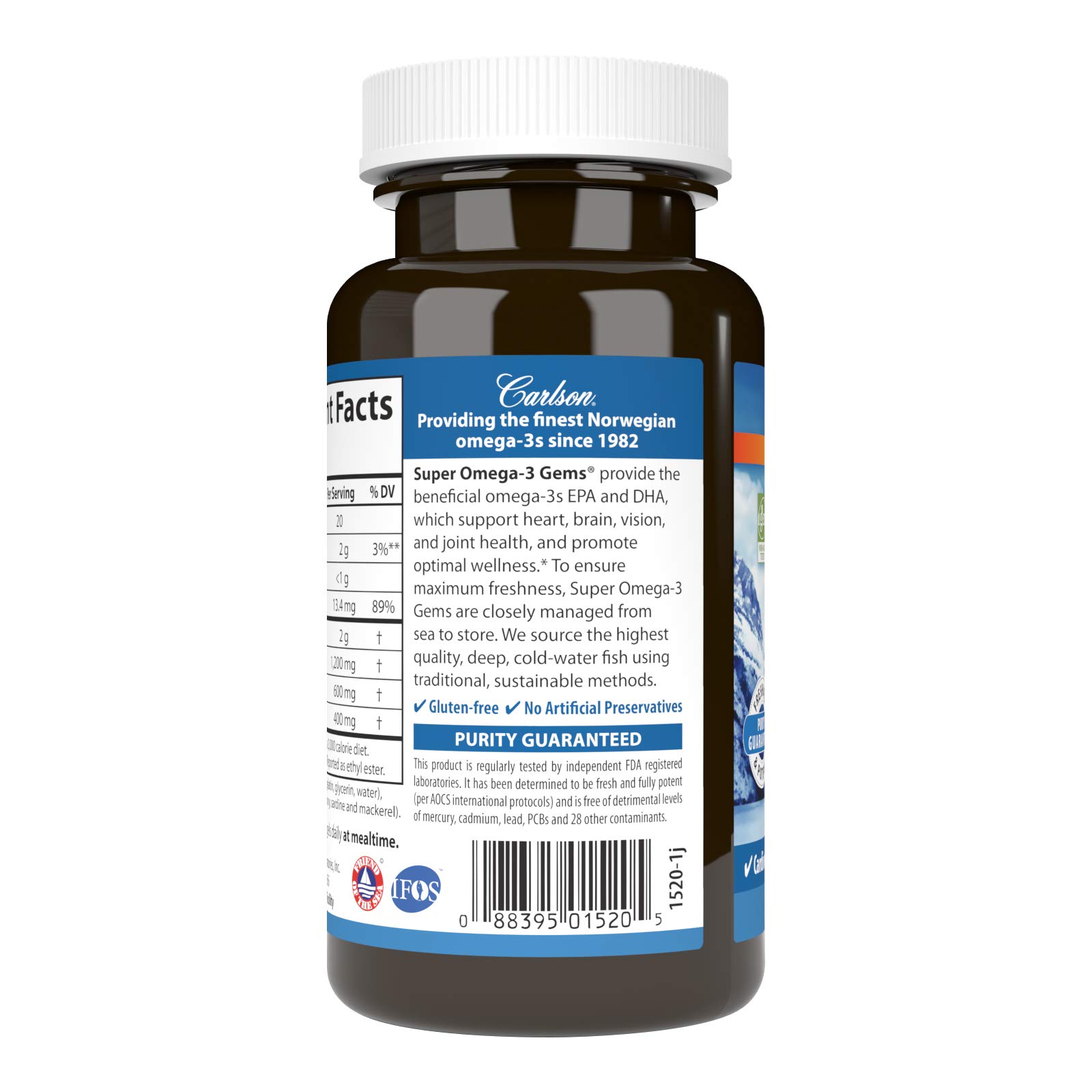 Foto 4 pulgar | Suplemento Carlson Super Omega-3 Gems 50 Cápsulas Blandas 1200 Mg - Venta Internacional.