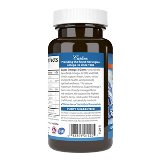Foto 3 | Suplemento Carlson Super Omega-3 Gems 50 Cápsulas Blandas 1200 Mg - Venta Internacional.