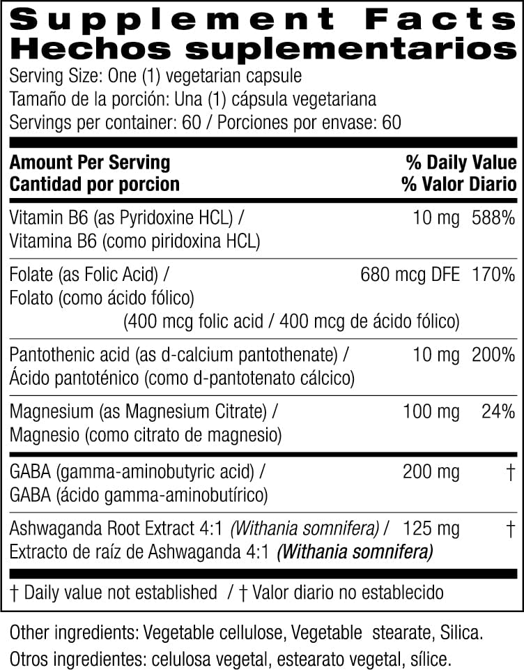 Foto 3 pulgar | Suplemento Bio Nutrition Stress Wellness Con Ashwagandha 60 Cápsulas - Venta Internacional.