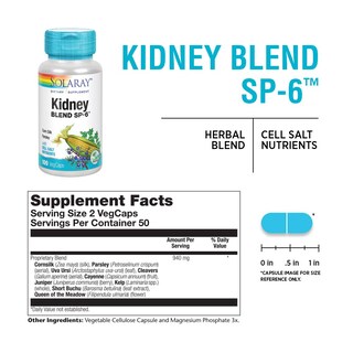 Foto 3 | Suplemento Solaray Kidney Blend Sp-6 Herbal Vegan, 1 Paquete - Venta Internacional.