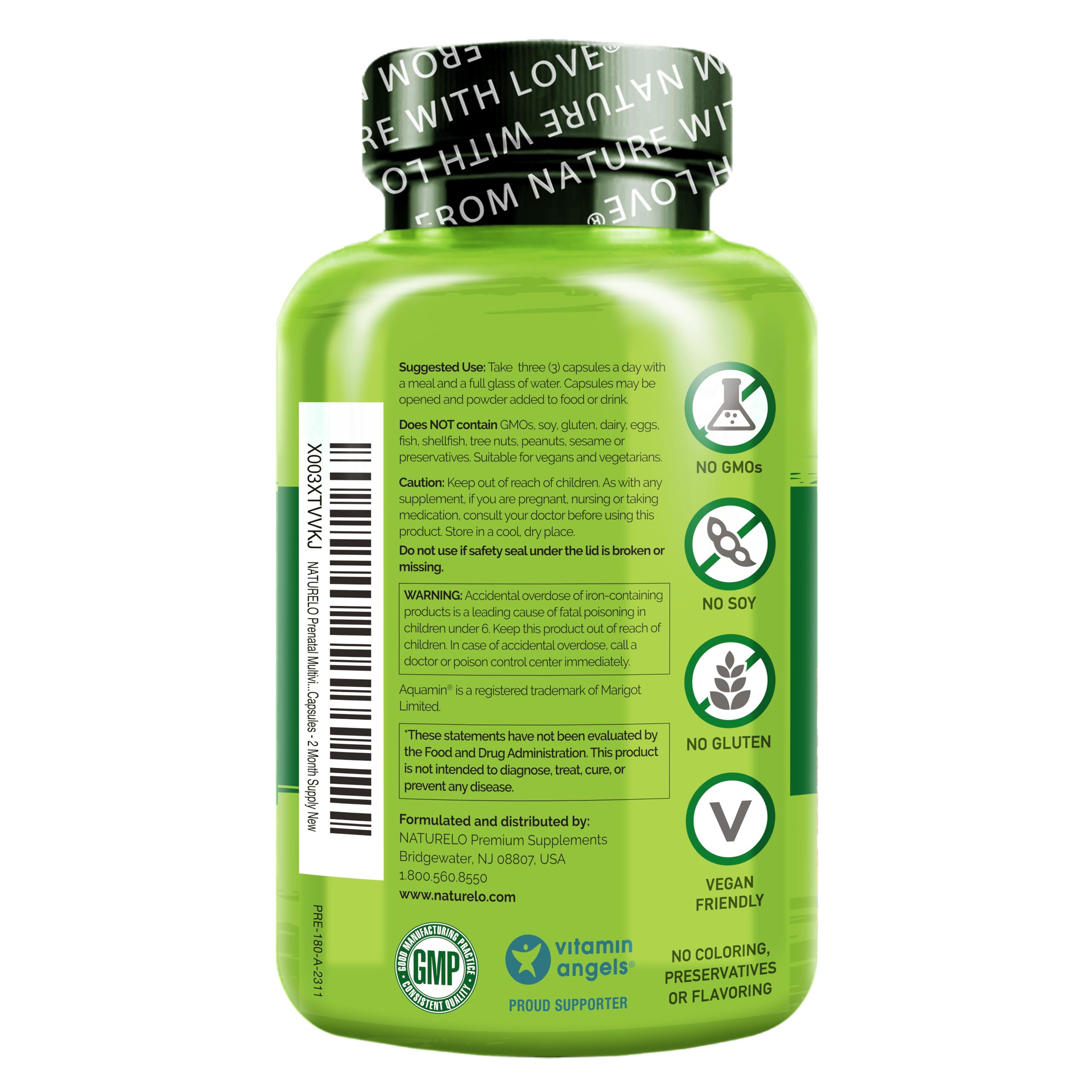 Foto 3 pulgar | Multivitamínico Prenatal Naturelo Gentle Quelated Iron 180 Cápsulas - Venta Internacional.