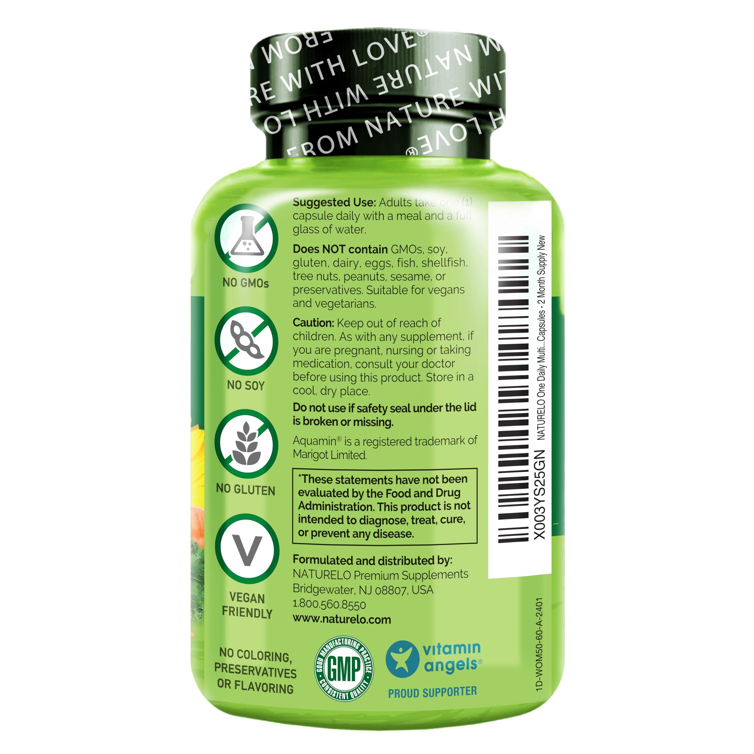 Foto 3 pulgar | Suplemento Naturelo, Un Multivitamínico Diario Para Mujeres, 50 O Más De 60 Cápsulas - Venta Internacional.