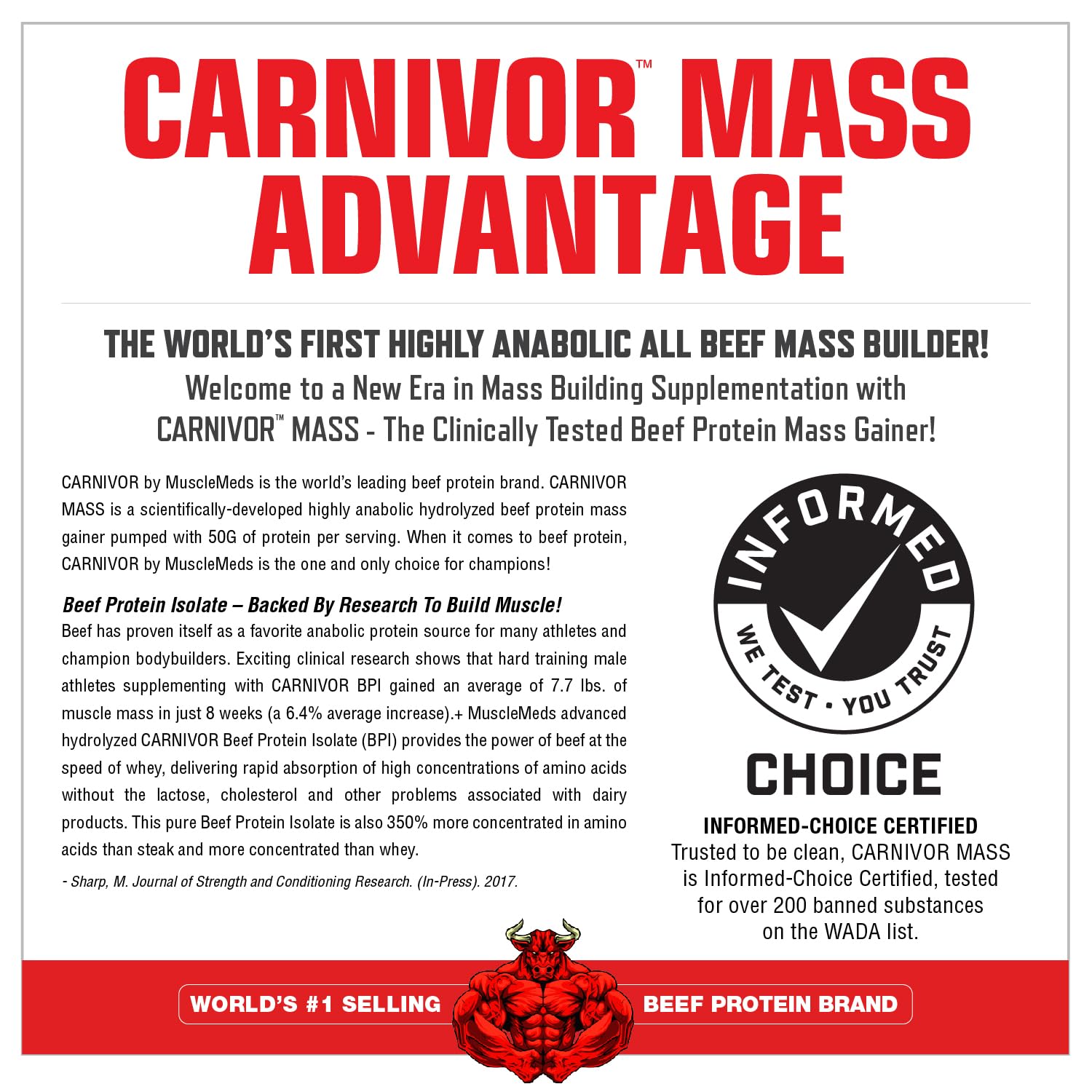 Foto 4 pulgar | Mass Gainer Shake Musclemeds Carnivor Chocolate Y Cacahuete, 6 Libras - Venta Internacional.