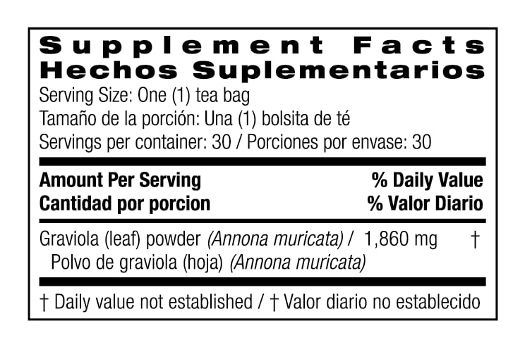 Foto 3 pulgar | Tea Bio Nutrition Graviola 30 Bolsas - Venta Internacional.