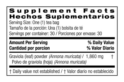 Foto 2 | Tea Bio Nutrition Graviola 30 Bolsas - Venta Internacional.