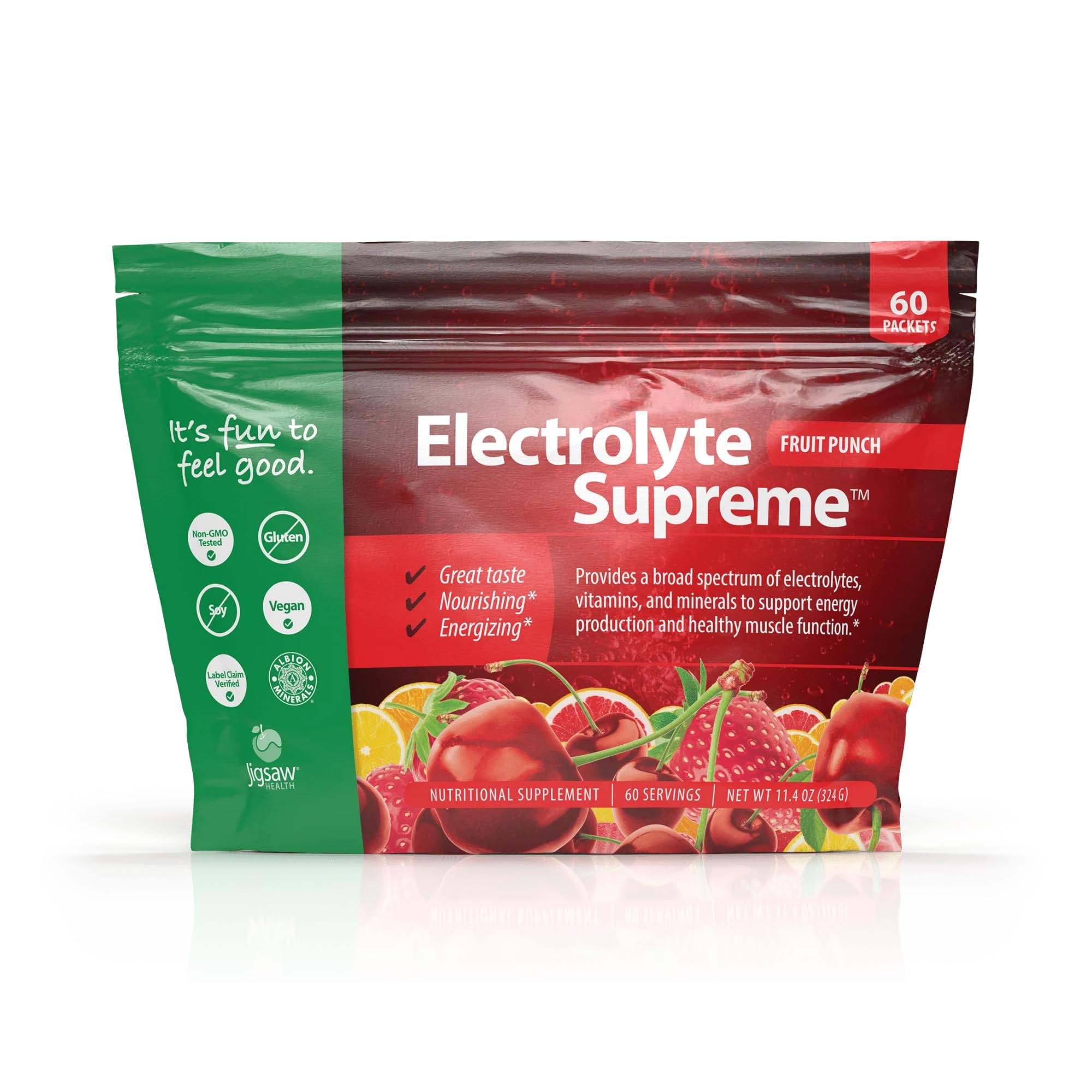 Polvo Electrolítico Jigsaw Health Electrolyte Supreme, 60 Porciones - Venta Internacional.