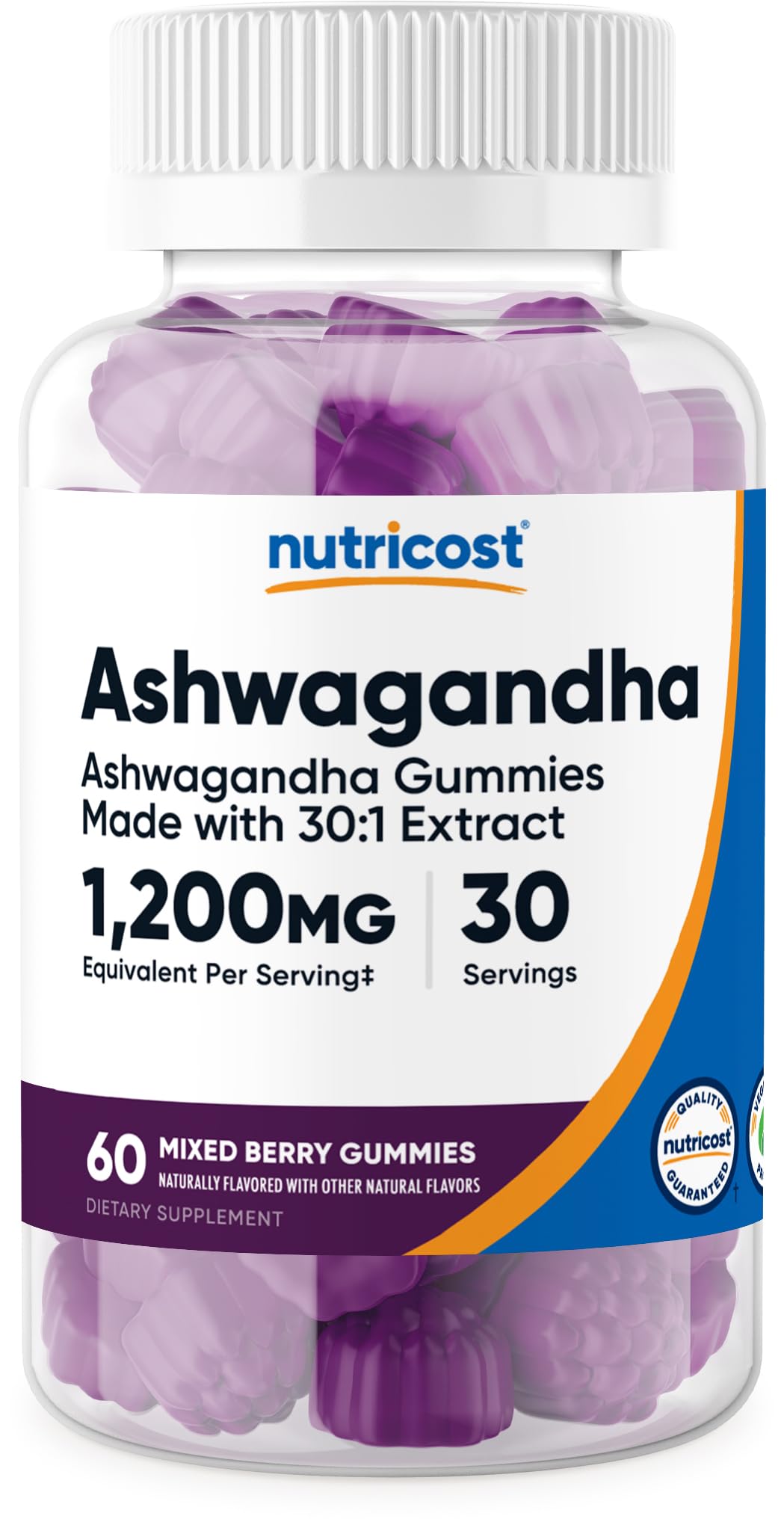 Foto 2 pulgar | Suplemento Nutricost En Gomitas De Ashwagandha, 1200 Mg, 60 Gomitas - Venta Internacional.