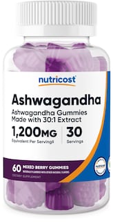 Foto 1 | Suplemento Nutricost En Gomitas De Ashwagandha, 1200 Mg, 60 Gomitas - Venta Internacional.
