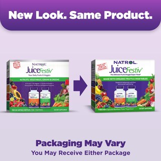 Foto 2 | Suplemento Natrol Juicefestiv Daily Fruit & Veggie 60 Cápsulas - Venta Internacional.