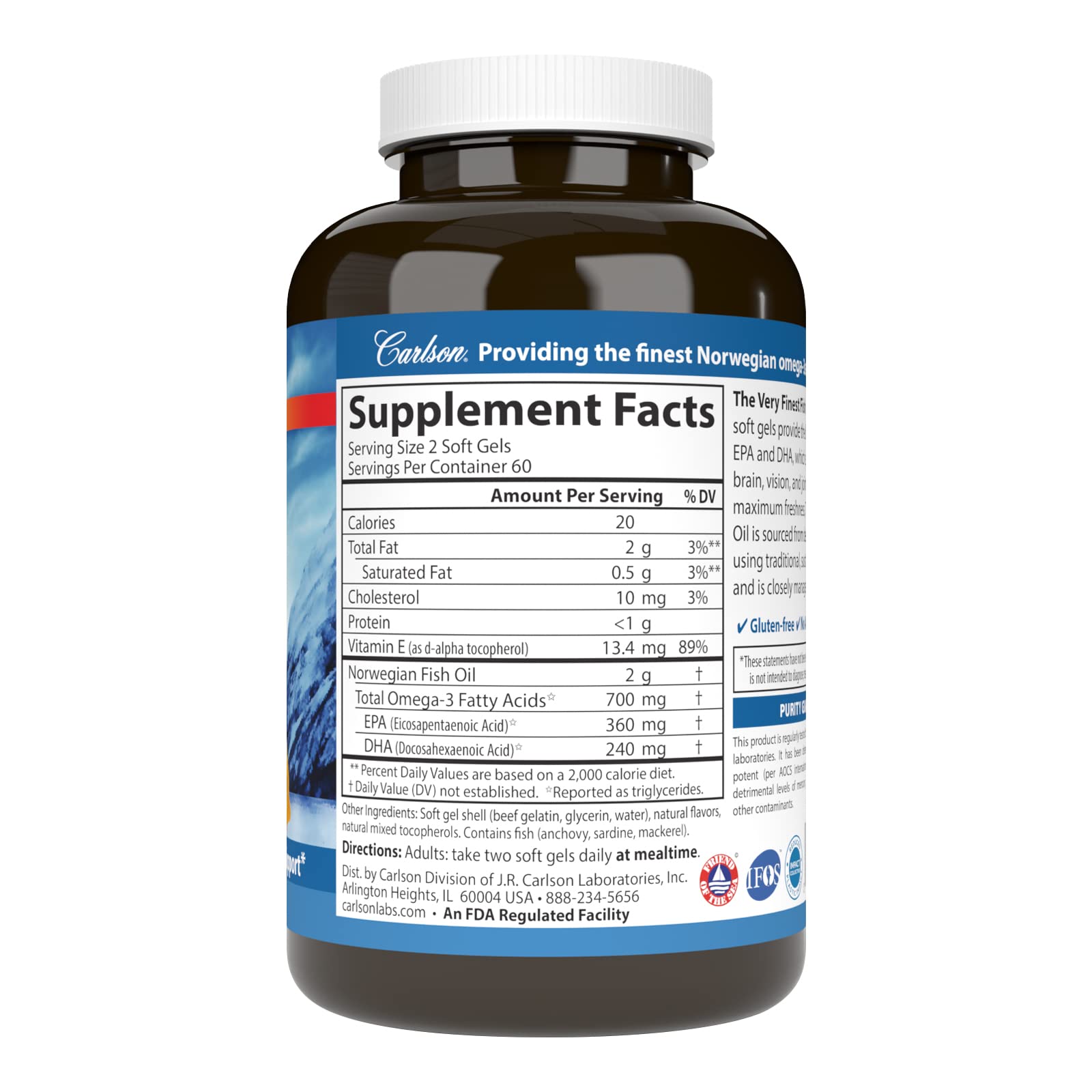 Foto 3 pulgar | Suplemento De Aceite De Pescado Carlson The Very Finest 700 Mg Omega-3 - Venta Internacional.