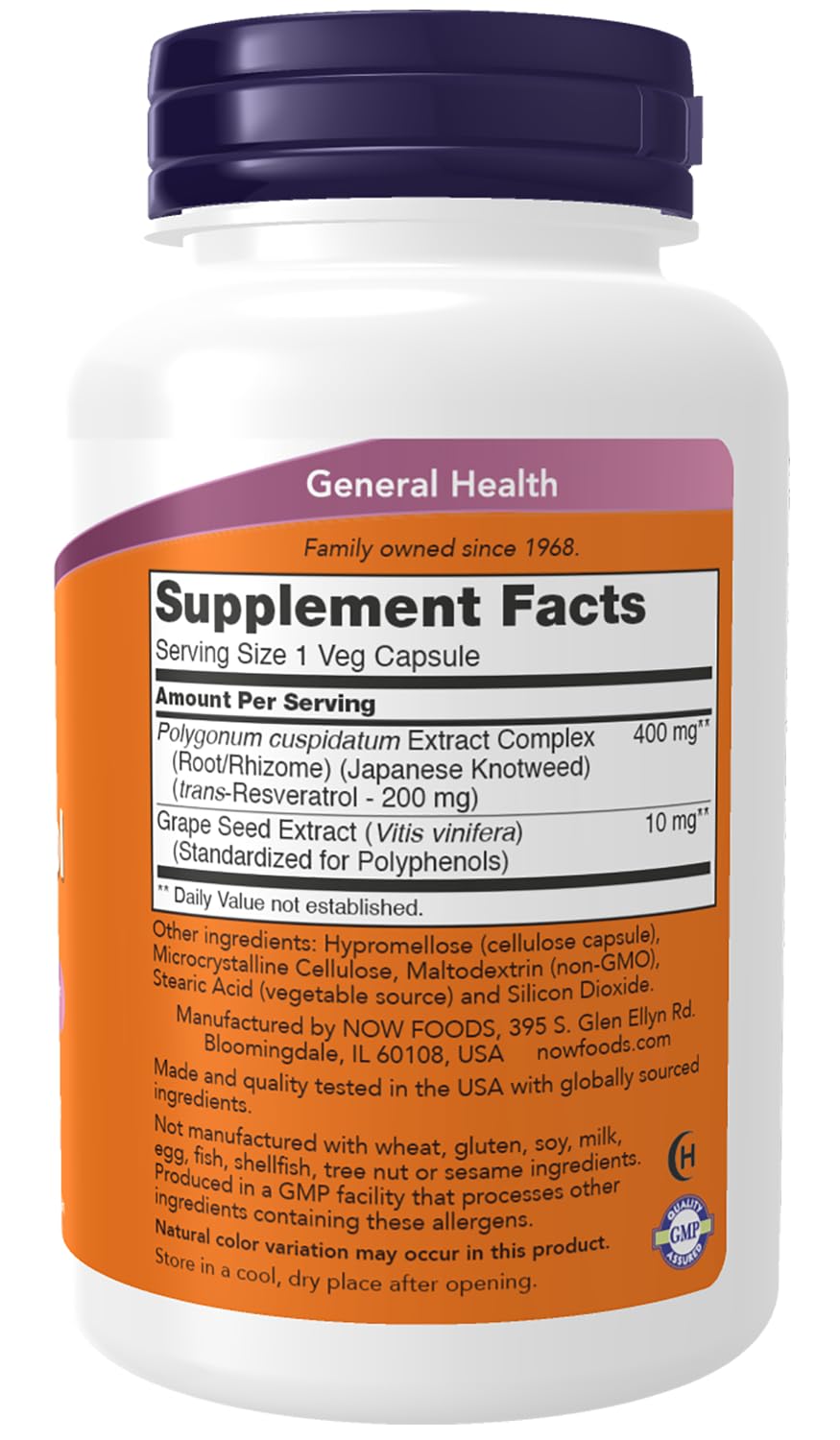 Foto 3 pulgar | Supplement Now Resveratrol Natural 200 Mg Con Vino Tinto 120 Cápsulas - Venta Internacional.