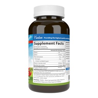 Foto 5 | Suplementa 120 Gomitas De Saúco Negro Carlson Con Vitamina C Y Zinc - Venta Internacional.