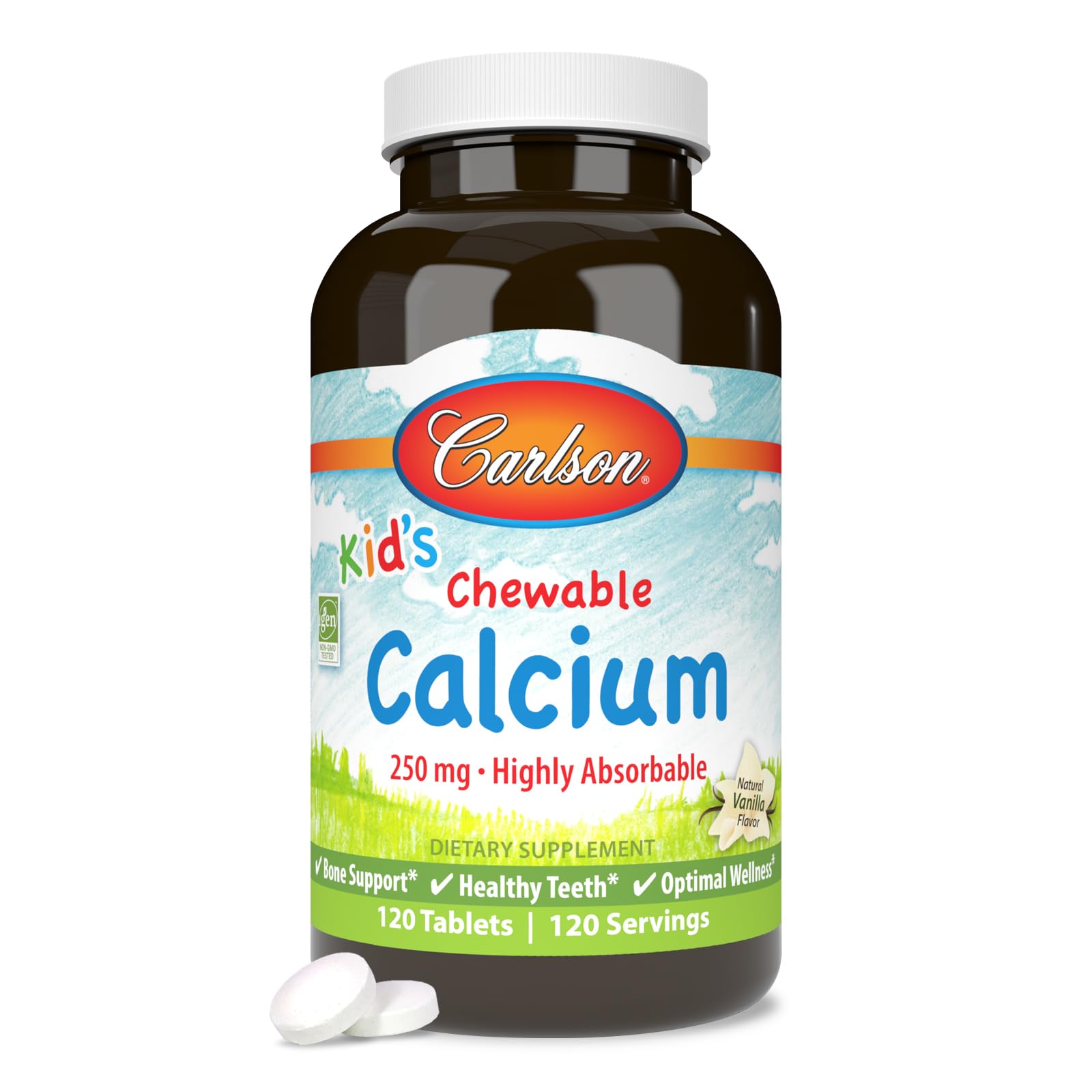 Foto 2 pulgar | Suplemento Carlson De Calcio Masticable Para Niños, 250 Mg, 120 Tabletas - Venta Internacional.