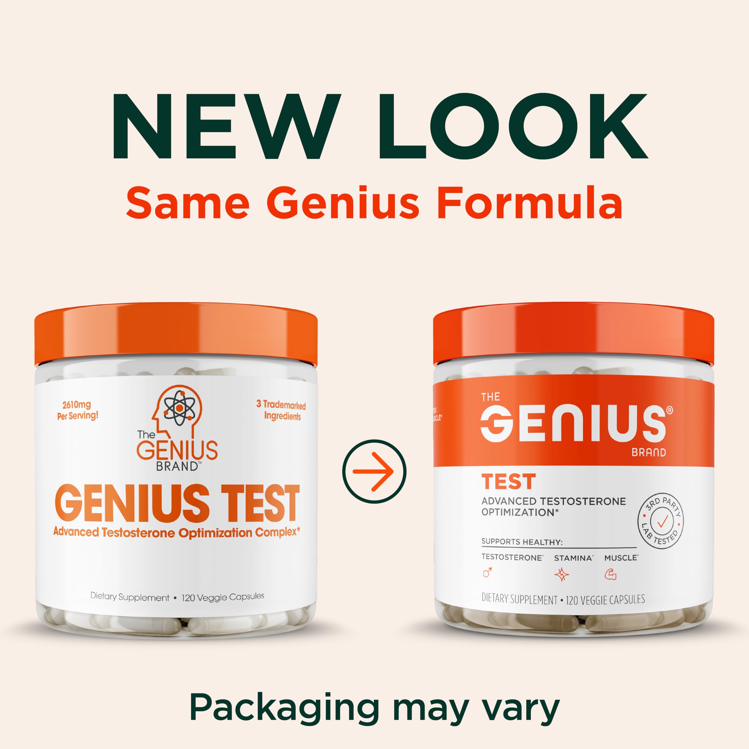 Foto 2 | Potenciador De Testosterona The Genius Brand Genius Test 120 Píldoras - Venta Internacional.