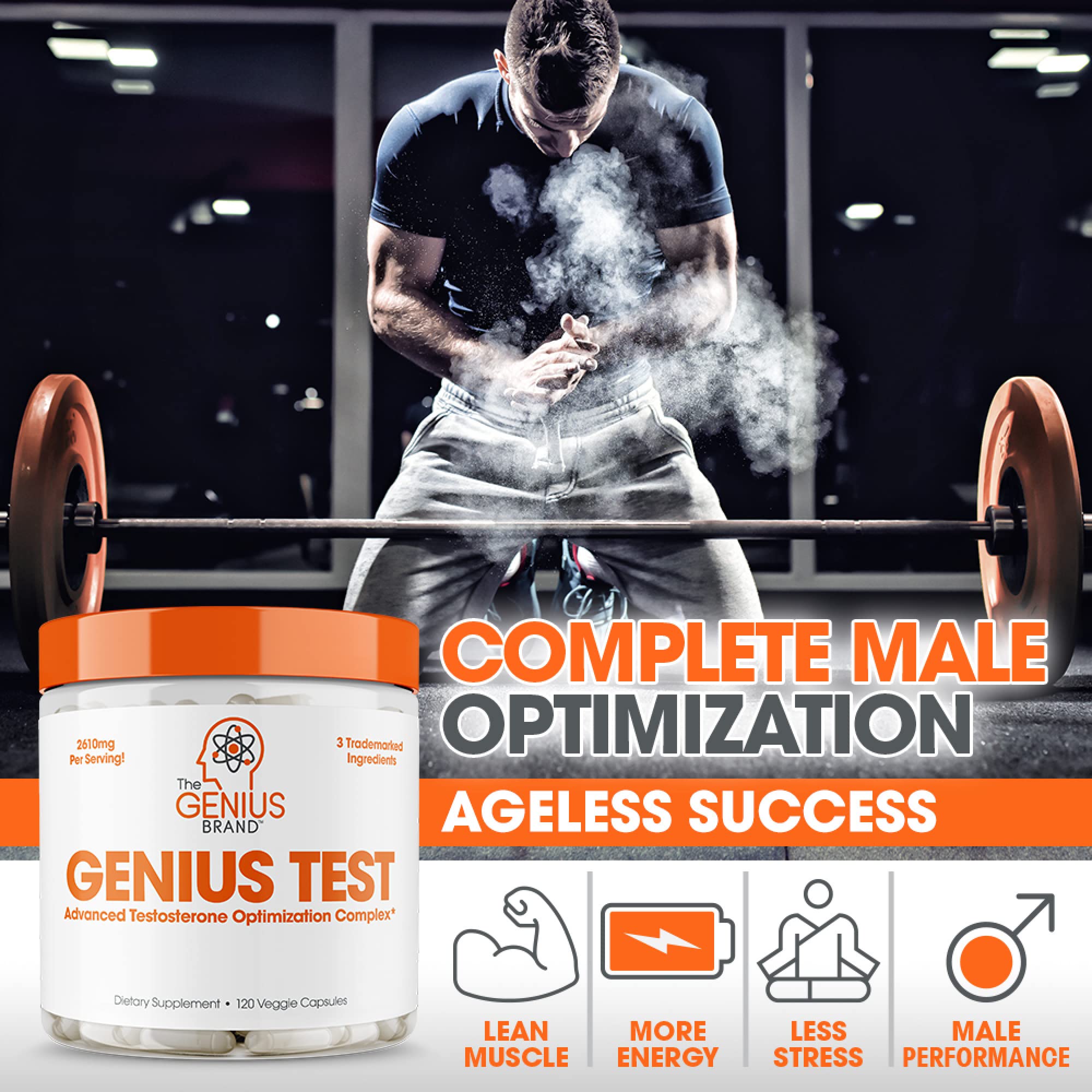 Foto 4 | Potenciador De Testosterona The Genius Brand Genius Test 120 Píldoras - Venta Internacional.