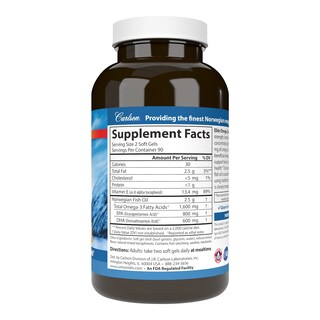 Foto 2 | Suplemento Carlson Elite Omega-3 Gems 1600 Mg En Gel Blando 180 - Venta Internacional.