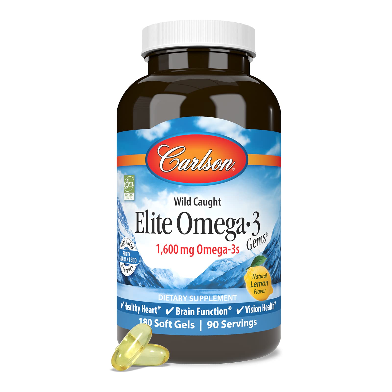 Foto 6 pulgar | Suplemento Carlson Elite Omega-3 Gems 1600 Mg En Gel Blando 180 - Venta Internacional.