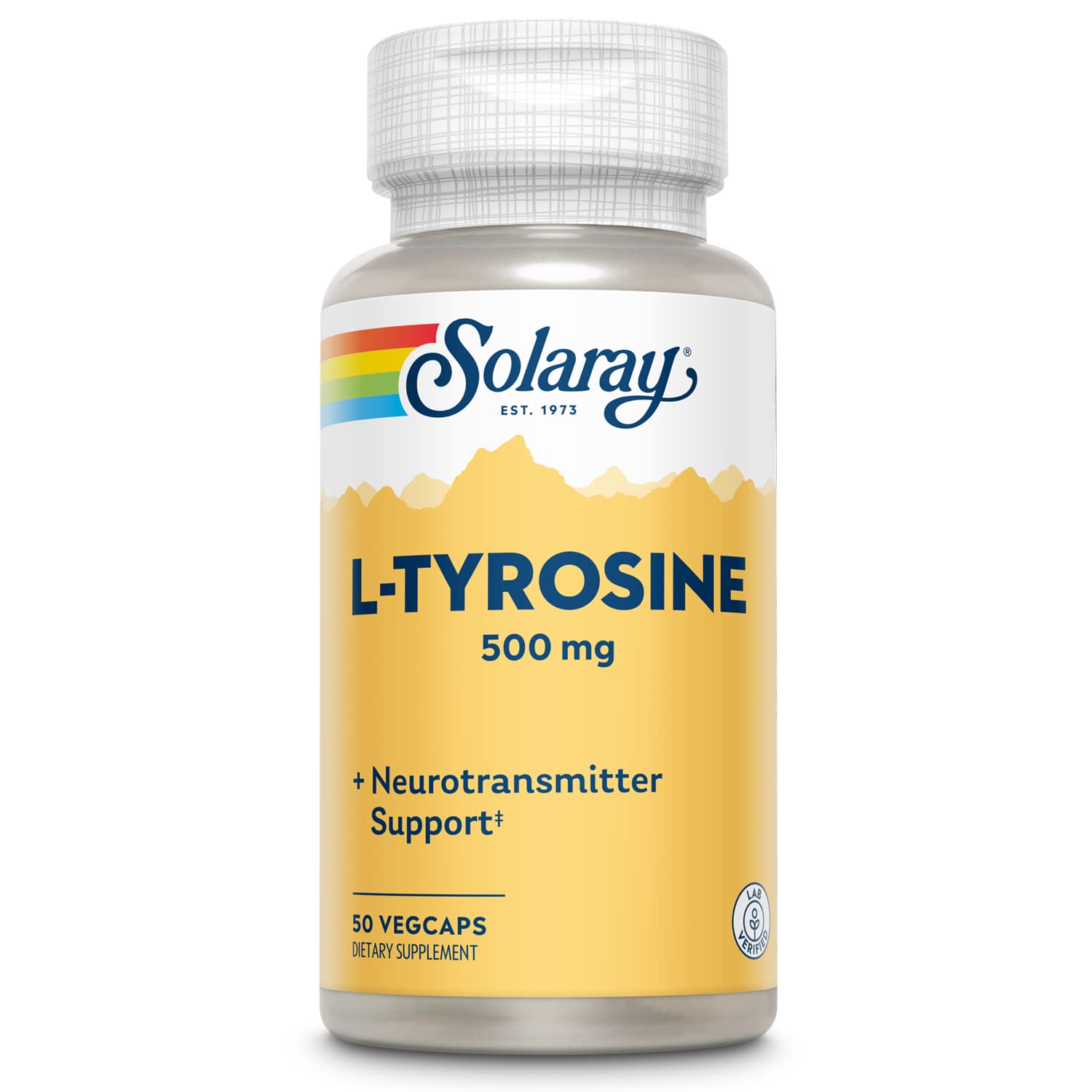 Suplemento Solaray L-tirosina 500 Mg 50 Cápsulas Vegetarianas - Venta Internacional.