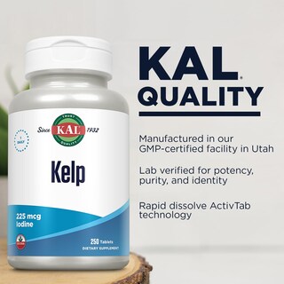 Foto 4 | Suplemento Kal Kelp En Tabletas De Yodo 225 Mcg, 250 Tabletas - Venta Internacional.