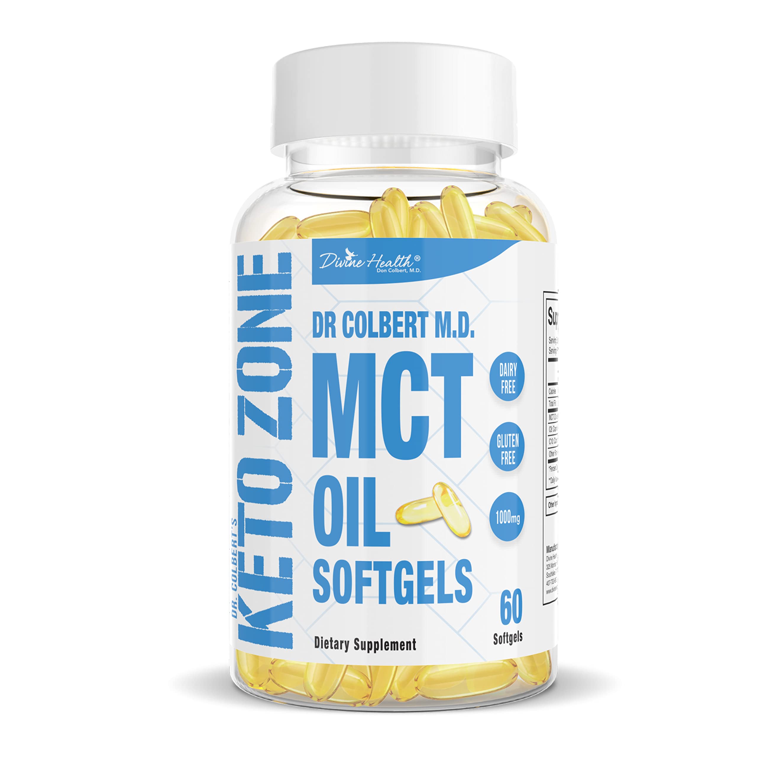 Foto 2 pulgar | Suplemento De Aceite Mct Keto Zone Del Dr. Colbert De Divine Health, 1000 Mg - Venta Internacional.