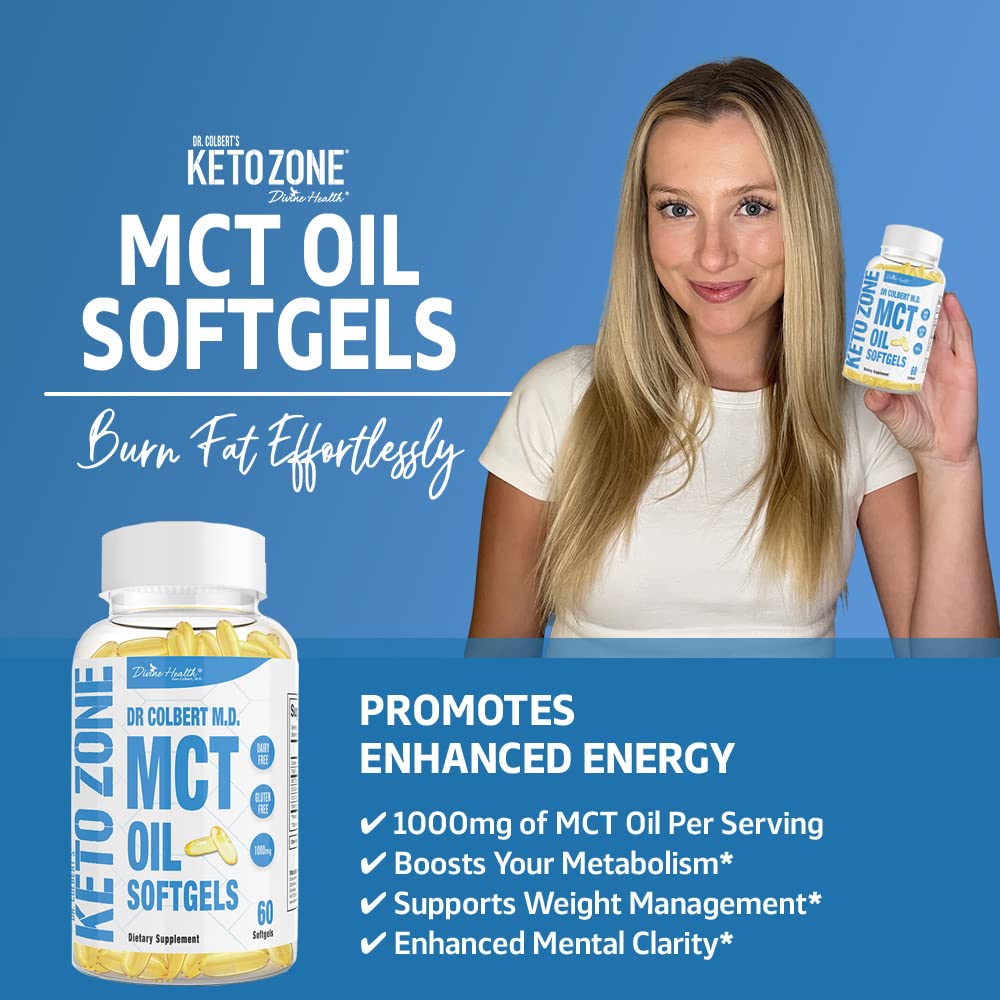Foto 6 pulgar | Suplemento De Aceite Mct Keto Zone Del Dr. Colbert De Divine Health, 1000 Mg - Venta Internacional.