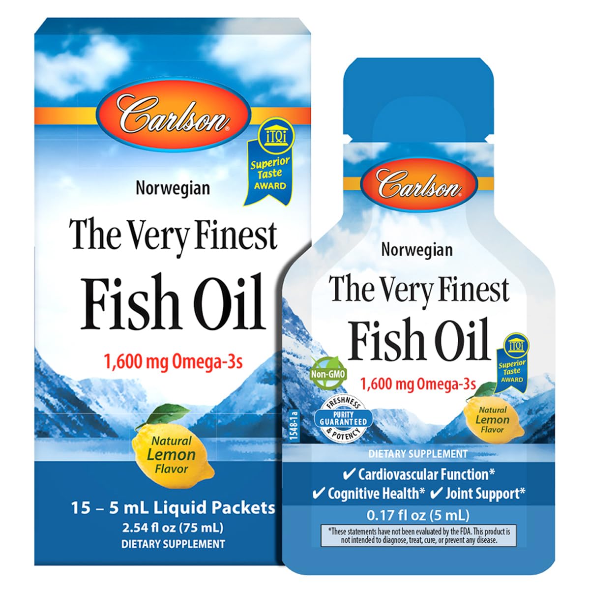 Foto 2 pulgar | Aceite De Pescado Carlson The Very Finest 1600 Mg Omega-3 15 Paquetes - Venta Internacional.