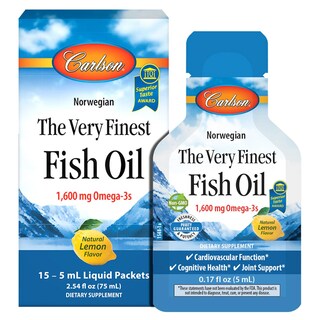Foto 1 | Aceite De Pescado Carlson The Very Finest 1600 Mg Omega-3 15 Paquetes - Venta Internacional.