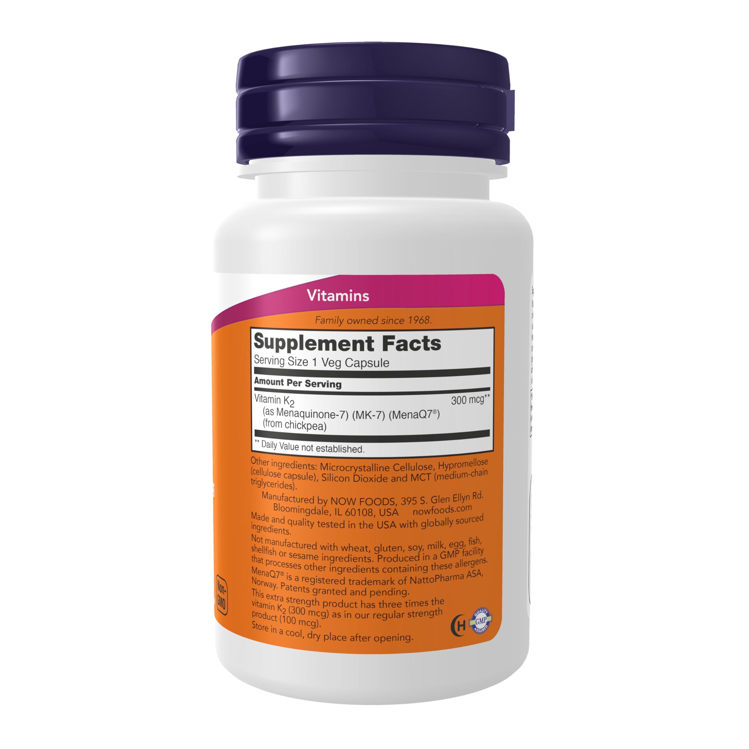 Foto 3 pulgar | Suplemento Now Foods Vitamina K2 (mk-7) 300 Mcg 60 Cápsulas - Venta Internacional.