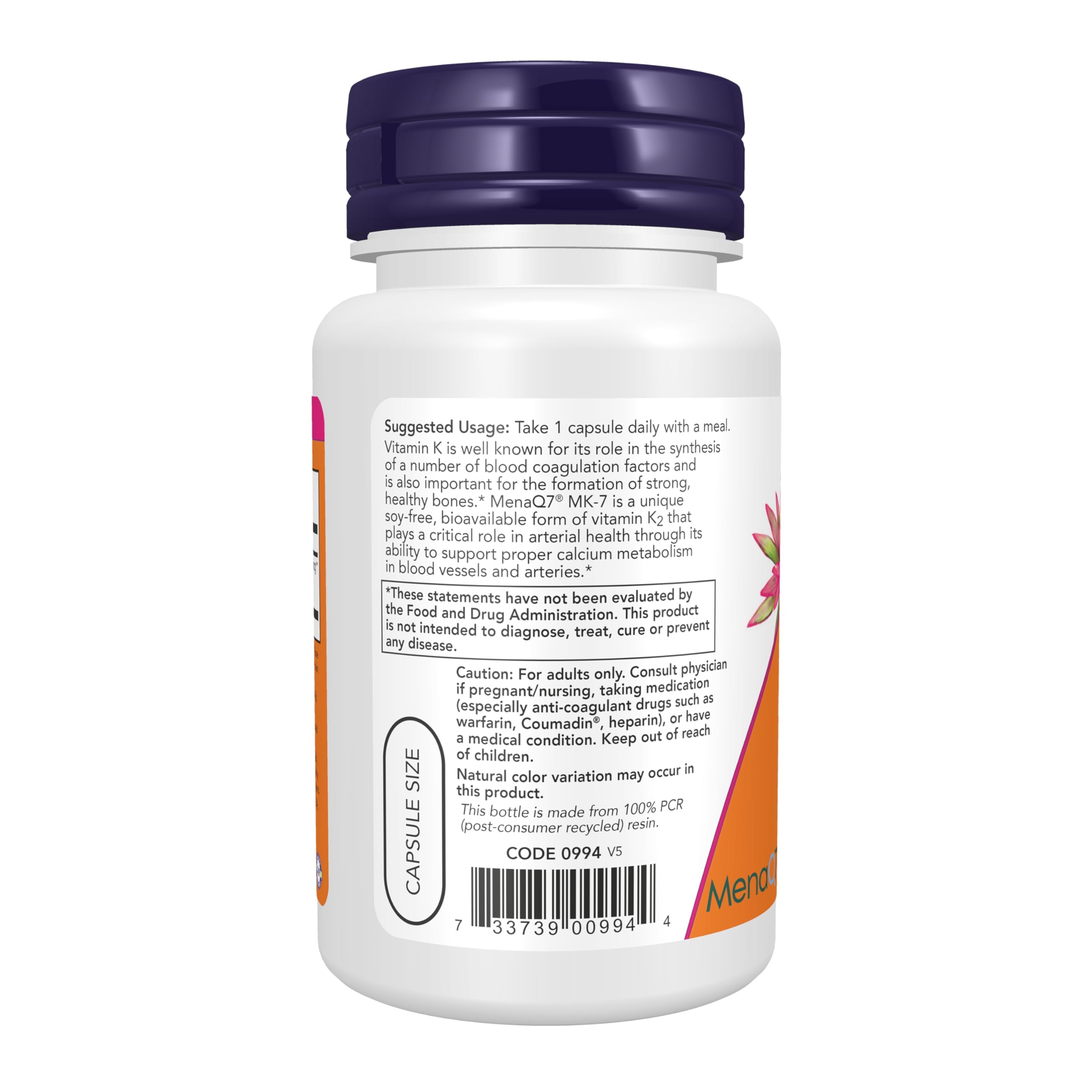 Foto 4 pulgar | Suplemento Now Foods Vitamina K2 (mk-7) 300 Mcg 60 Cápsulas - Venta Internacional.