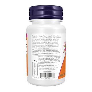 Foto 3 | Suplemento Now Foods Vitamina K2 (mk-7) 300 Mcg 60 Cápsulas - Venta Internacional.