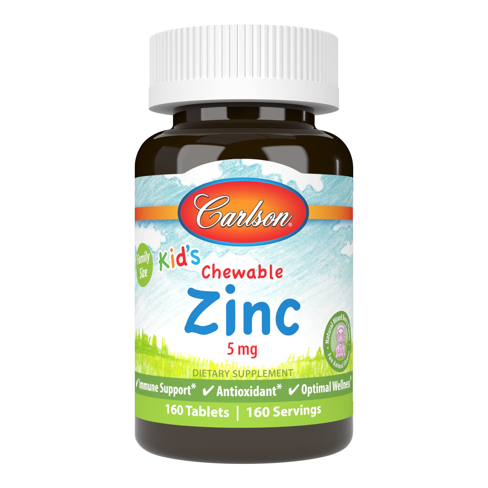 Foto 2 pulgar | Suplemento Carlson Kid's Chewable Zinc 5 Mg 160 Comprimidos - Venta Internacional.