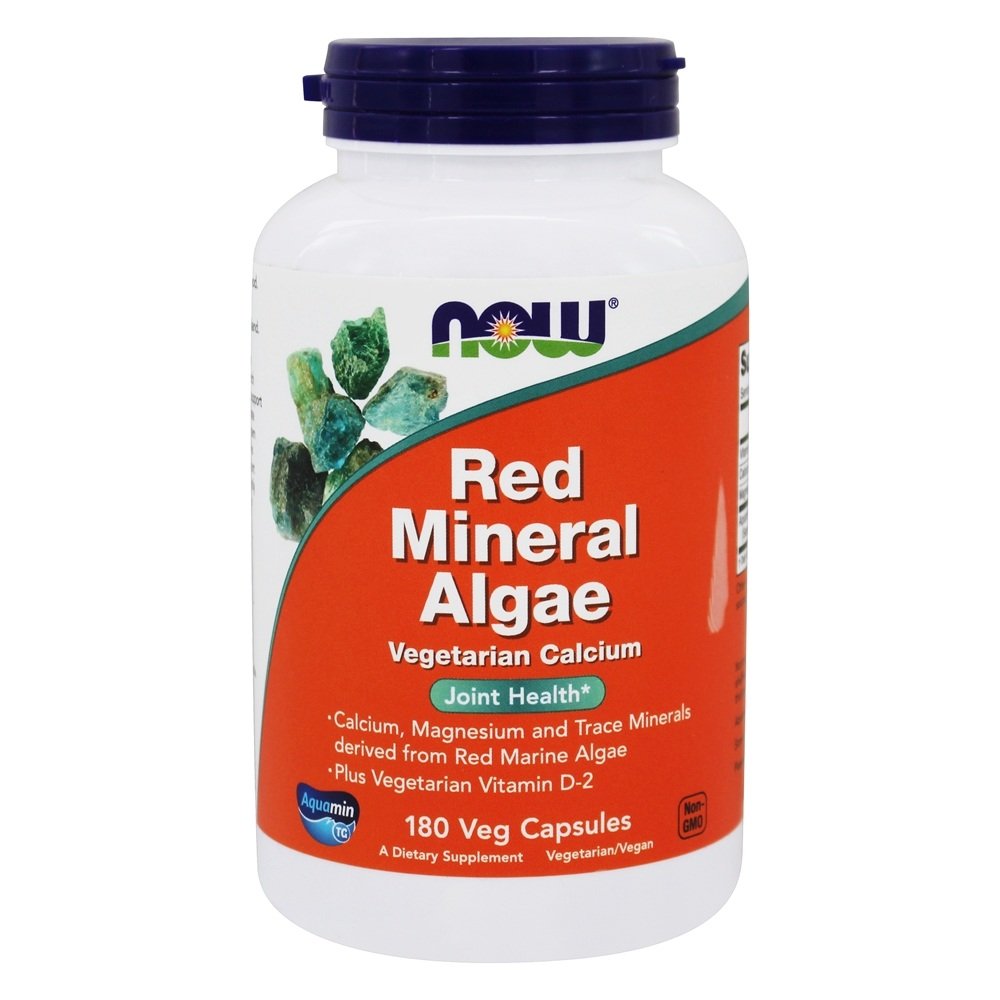 Foto 1 | Suplemento Now Foods, Algas Minerales Rojas, Calcio Vegetariano, 180 Cápsulas - Venta Internacional.
