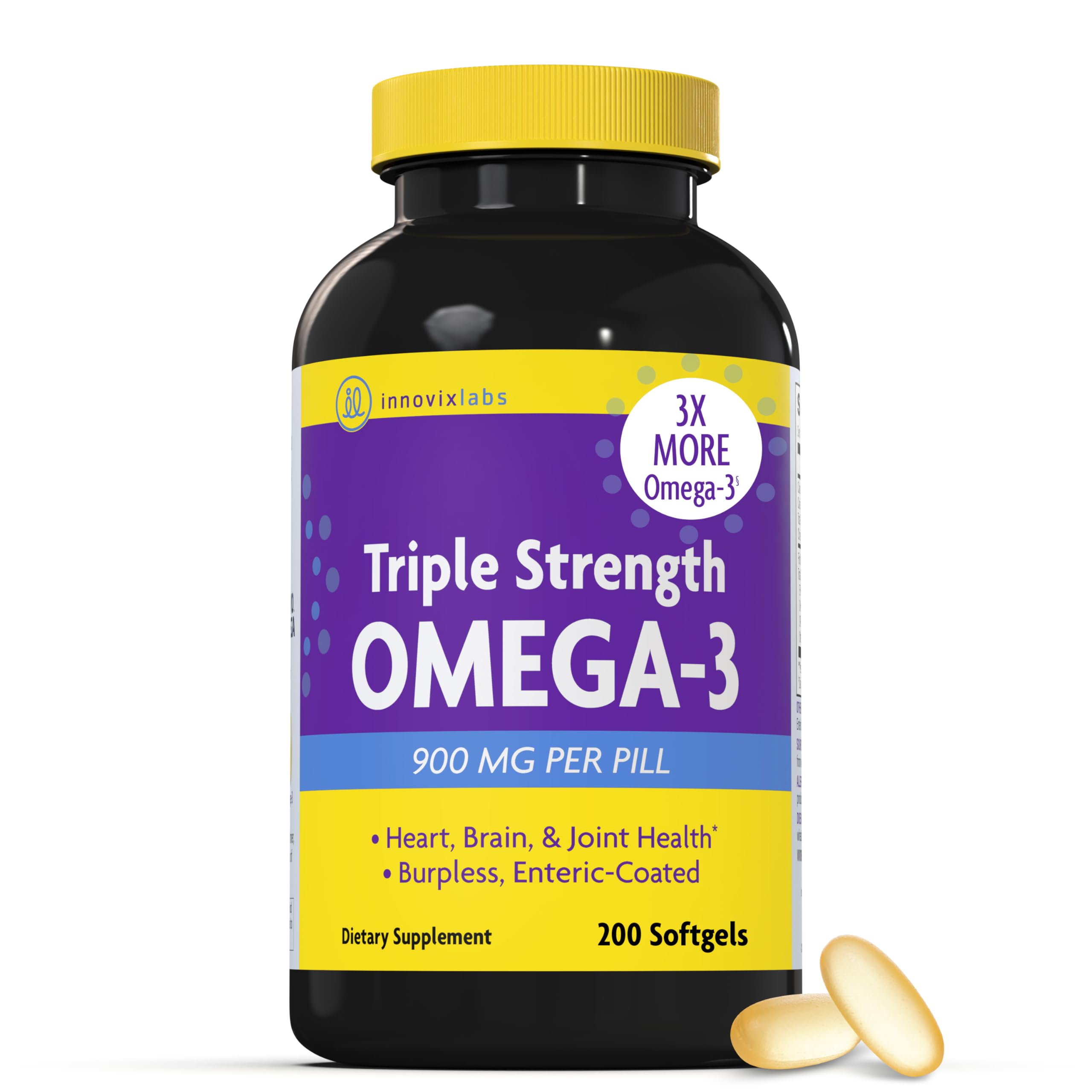 Foto 2 pulgar | Suplemento Innovixlabs Triple Strength Omega 3 900 Mg 200 Cápsulas - Venta Internacional.