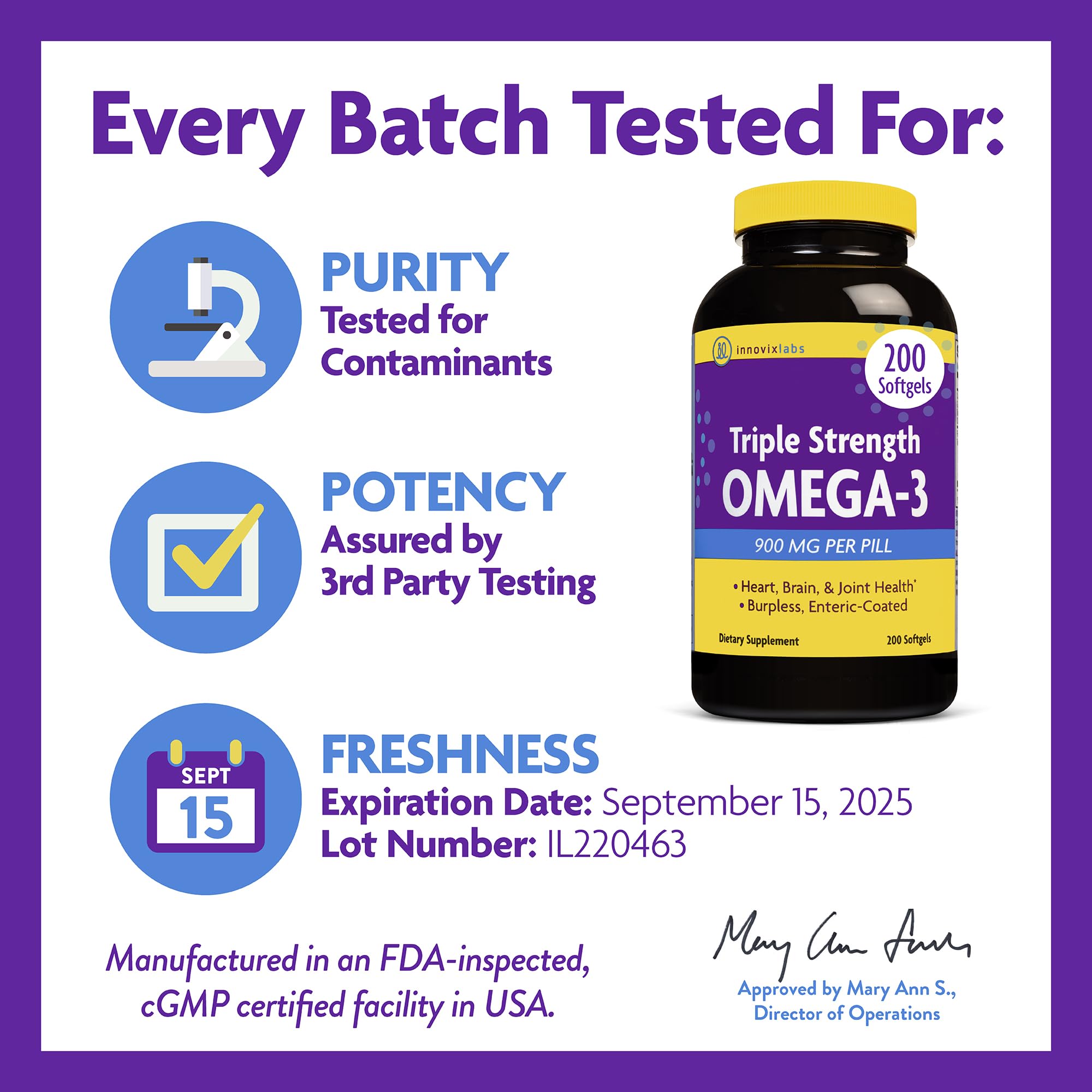 Foto 7 pulgar | Suplemento Innovixlabs Triple Strength Omega 3 900 Mg 200 Cápsulas - Venta Internacional.
