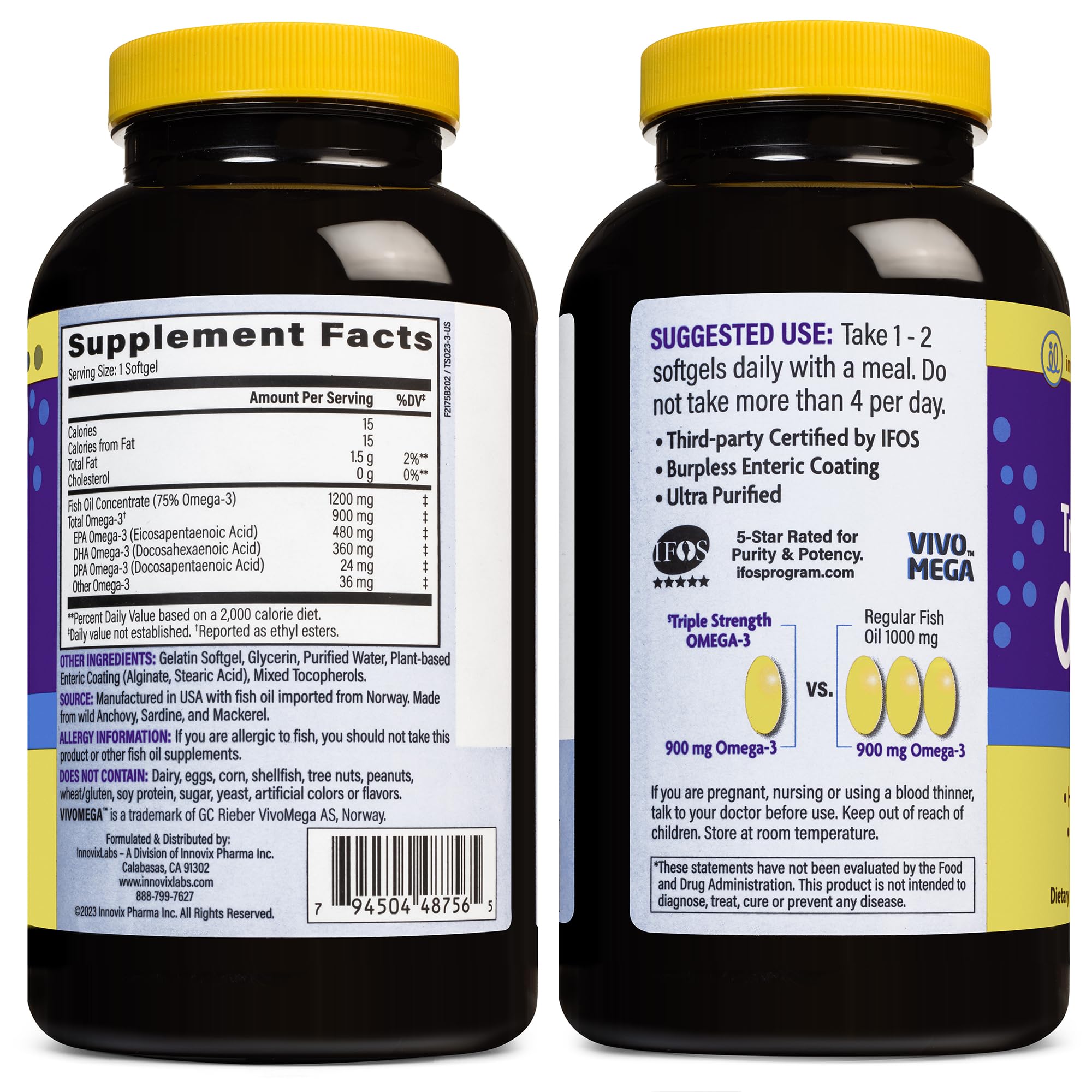 Foto 7 | Suplemento Innovixlabs Triple Strength Omega 3 900 Mg 200 Cápsulas - Venta Internacional.