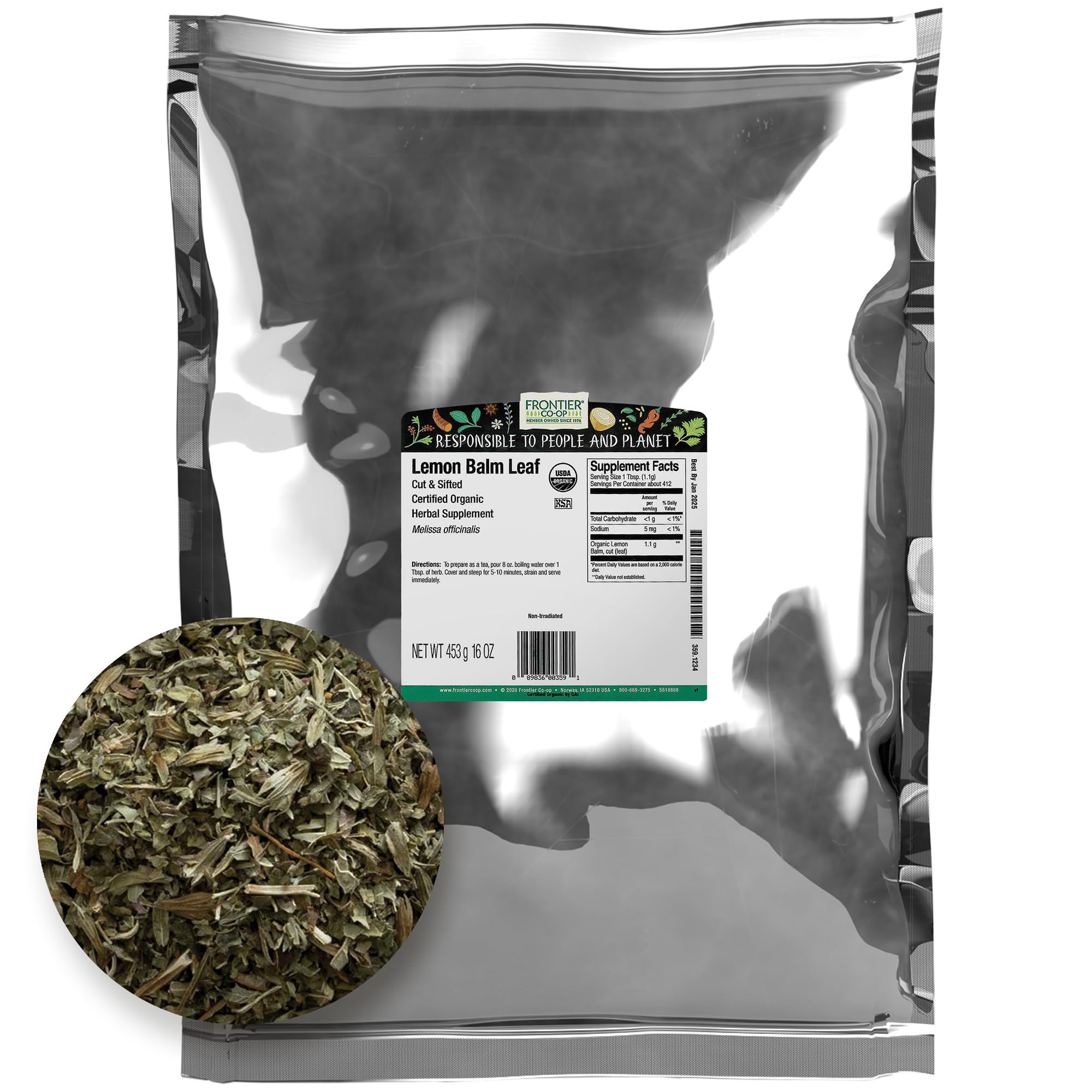 Foto 2 pulgar | Té De Hojas Sueltas Con Bálsamo De Limón Y Hierbas Secas 454 G - Frontier Co-op - Venta Internacional.