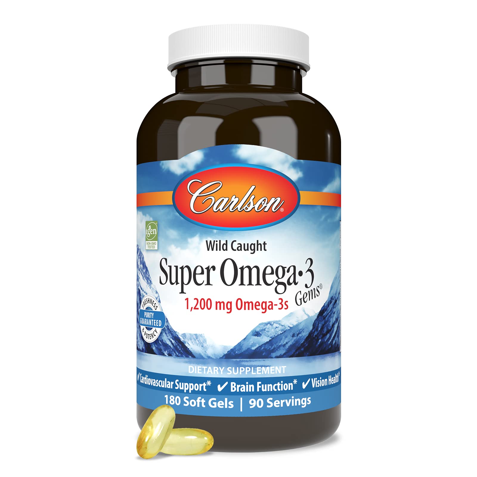 Foto 6 pulgar | Suplemento Carlson Super Omega-3 Gems 180 Cápsulas Blandas 1200 Mg - Venta Internacional.