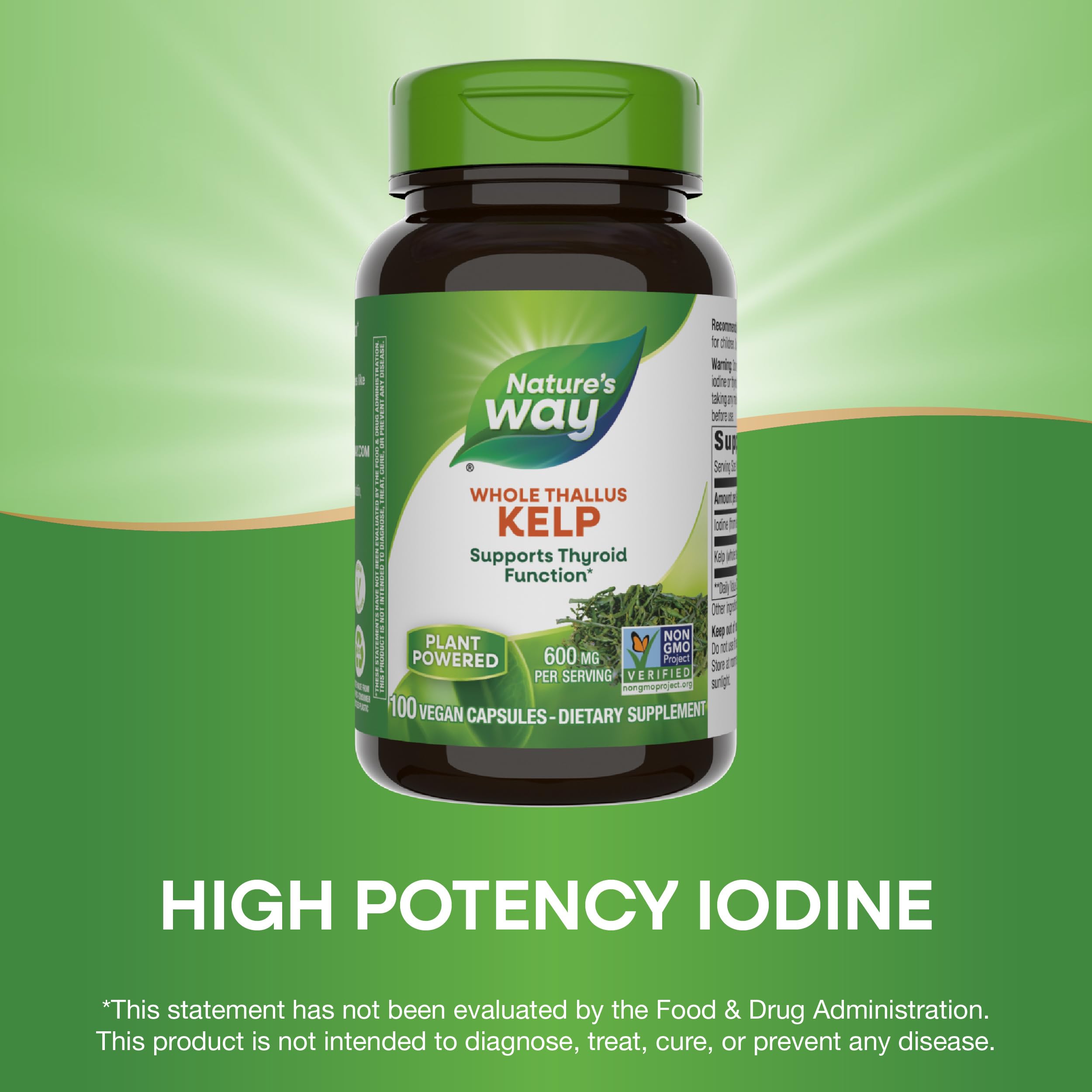 Foto 5 pulgar | Suplemento Nature's Way Kelp 600 Mg 100 Cápsulas - Venta Internacional.
