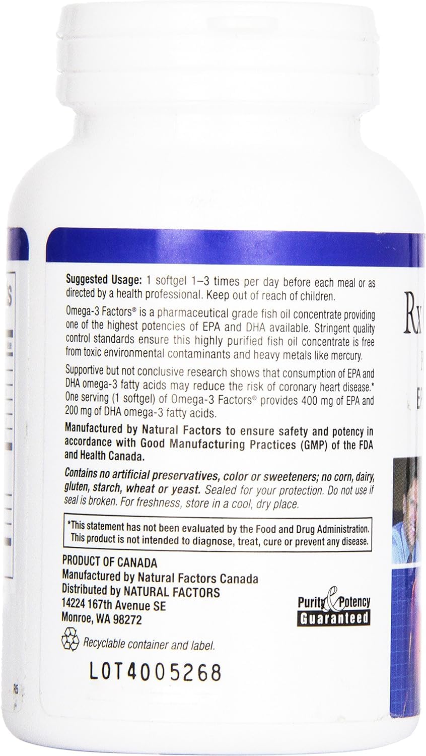Foto 4 pulgar | Suplemento Natural Factors Rxomega-3 Heart Health 60 Cápsulas Blandas - Venta Internacional.