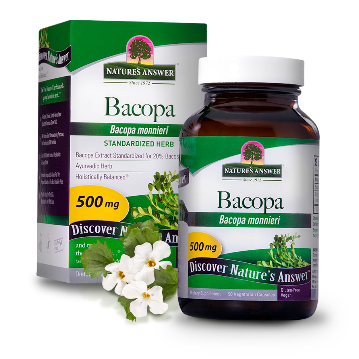 Foto 2 pulgar | Suplemento Nature's Answer Bacopa 500 Mg 90 Cápsulas - Venta Internacional.